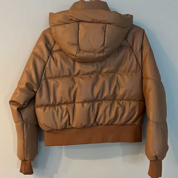 Faux Leather Puffer Jacket - Picture 2 of 4